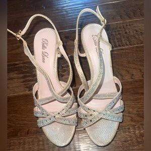 Champagne heels, worn once